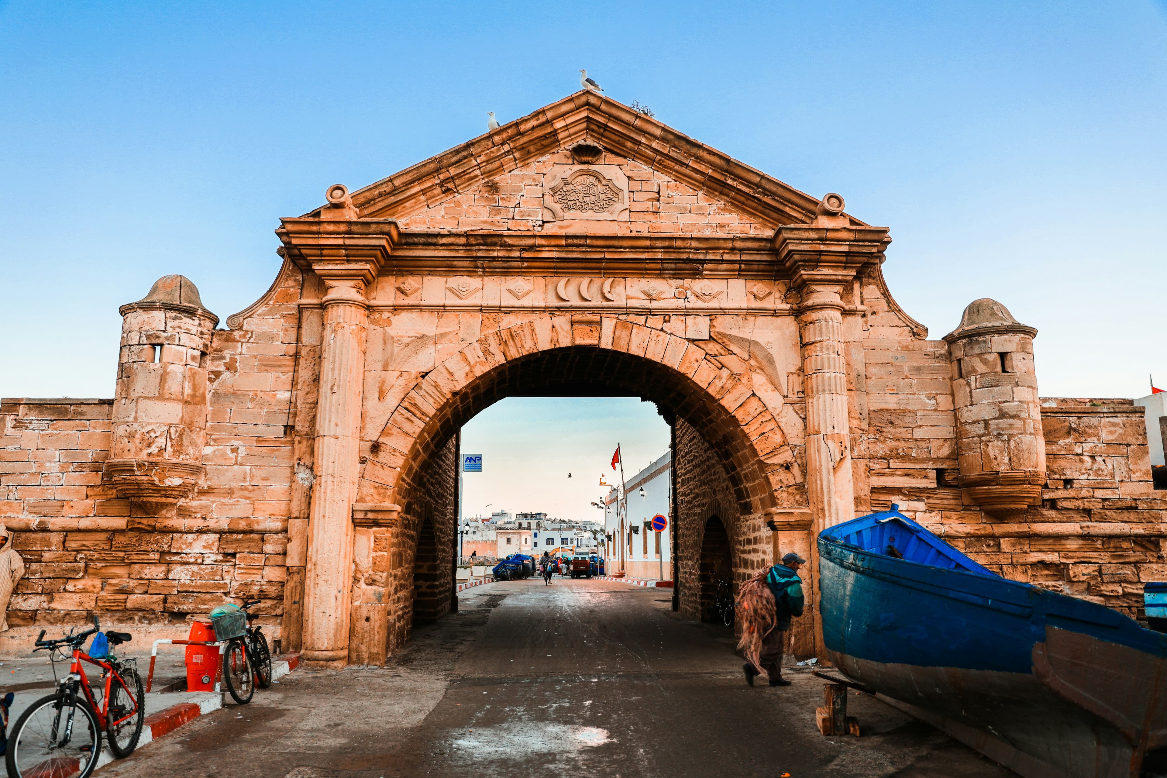 Bab el Minzah historic gate and medina entrance in Essaouira, Morocco